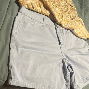 St. John's Bay Blue Bermuda Shorts Casual Cotton